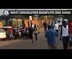 Most consecutive one handed backflips - Guinness World Records