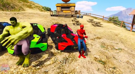 Homem Aranha e Hulk e Batman Formula 1 Azul Carros Corrida Em Portugues Brasil