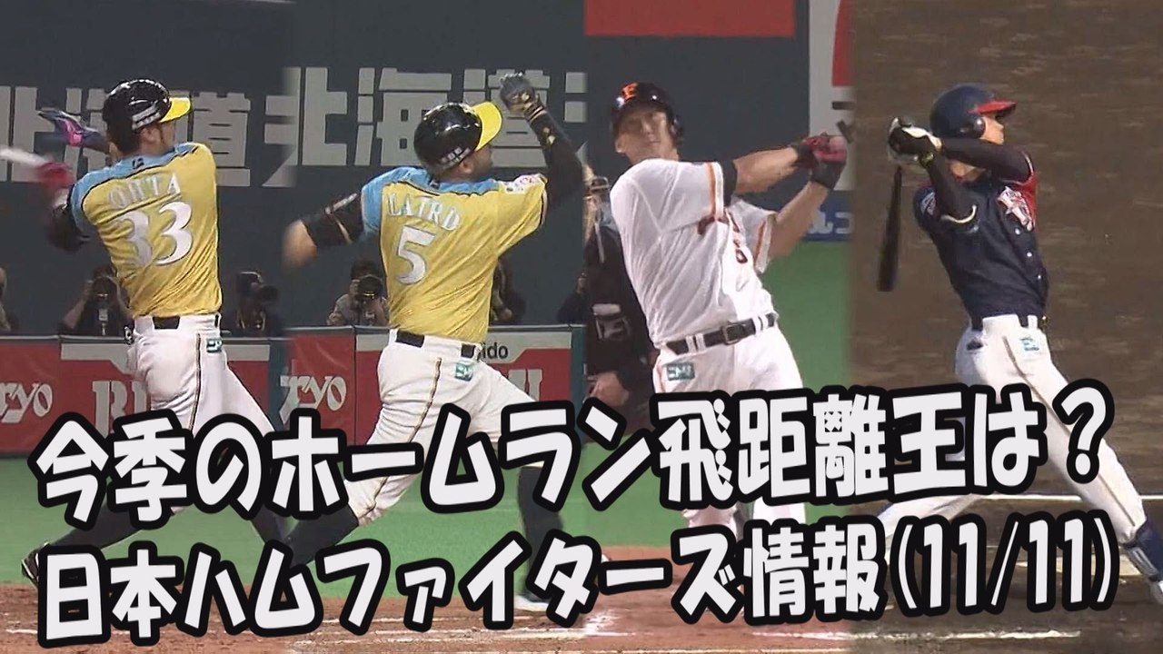 日本ハム 今季のホーム日本ハム 今季のホームラン飛距離王は？ 2017.11.11 日本ハムフ...