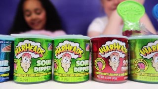 GROSS Gelli Baff Slime Toy Challenge - Warheads Extreme Sour Candy - Shopkins Splashlings Prizes
