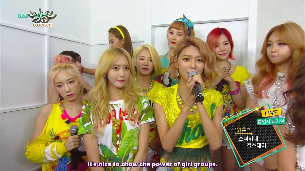 [ENG SUB] 150717 Music Bank @1位候补待机室 少女时代 PARTY