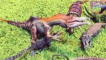DINOSAURS BATTLE ATTACK ADVENTURE! Dinosaur Toys Collection T-REX SPINOSAURUS TRICERATOPS Kids