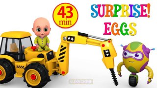 Surprise Eggs - Construction Truck Toys for Kids - Driller Crane - Surprise Eggs Toy from Jugnu Kids