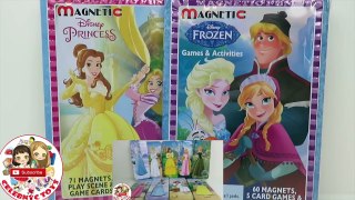 HUGE Disney Princess Magnetic Paper Dolls Tin Frozen Elsa Anna Ariel Rapunzel Belle Tiana