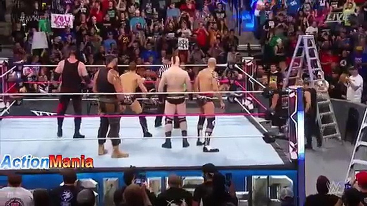 WWE Kurt Angle and The Shield destroyed Braun Strowman
