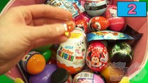 NEW Huge 101 Surprise Egg Opening Kinder Surprise Blind Bag Disney Angry Birds Hello Kitty