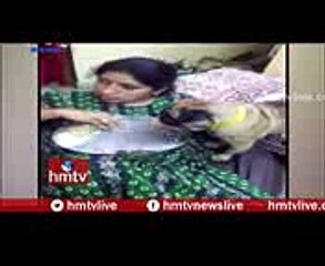 అమ్మ, కొడుకు, ఓ కుక్క  Woman Feeding Dog Funny Video  Jordar News  hmtv