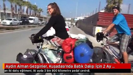 Aydın Alman Gezginler, Kuşadası'nda Batık Dalışı İçin 2 Ay Pedal Çevirdi