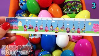 New Huge 50 Surprise Eggs Opening Kinder Surprise Spiderman SpongeBob Peppa Pig Toys