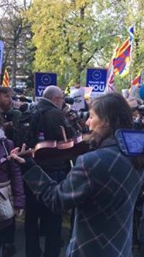 Violinst Plays During Catalan Solidarity Event in Brussels