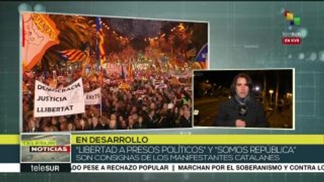 Barcelona: 750 mil catalanes exigen libertad de líderes políticos
