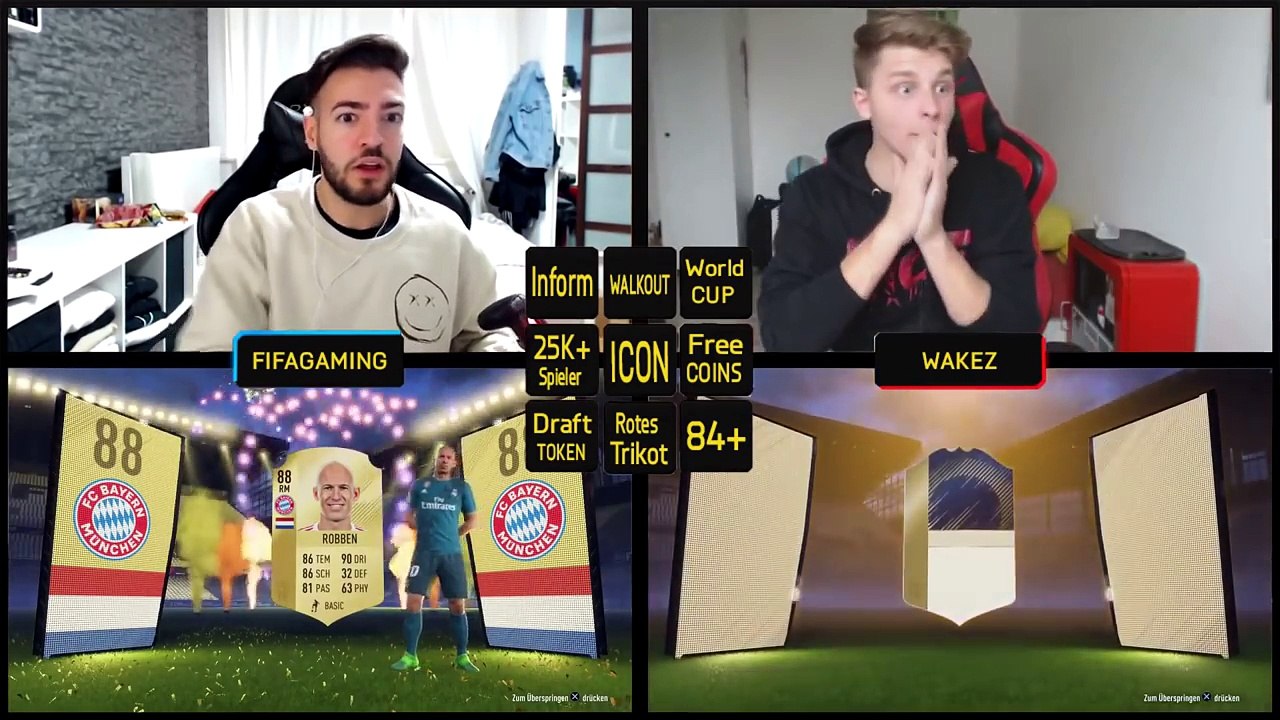 88+ ICON WALKOUT im PACK OPENING BATTLE vs. WAKEZ!!  Fifa 18 Ultimate Team Deutsch