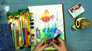 Bird on Puppy How to Draw and Paint a Dog Watercolor tutorial