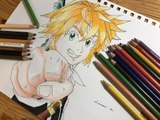 Speed Drawing Anime How to Draw Meliodas from Nanatsu no Taizai