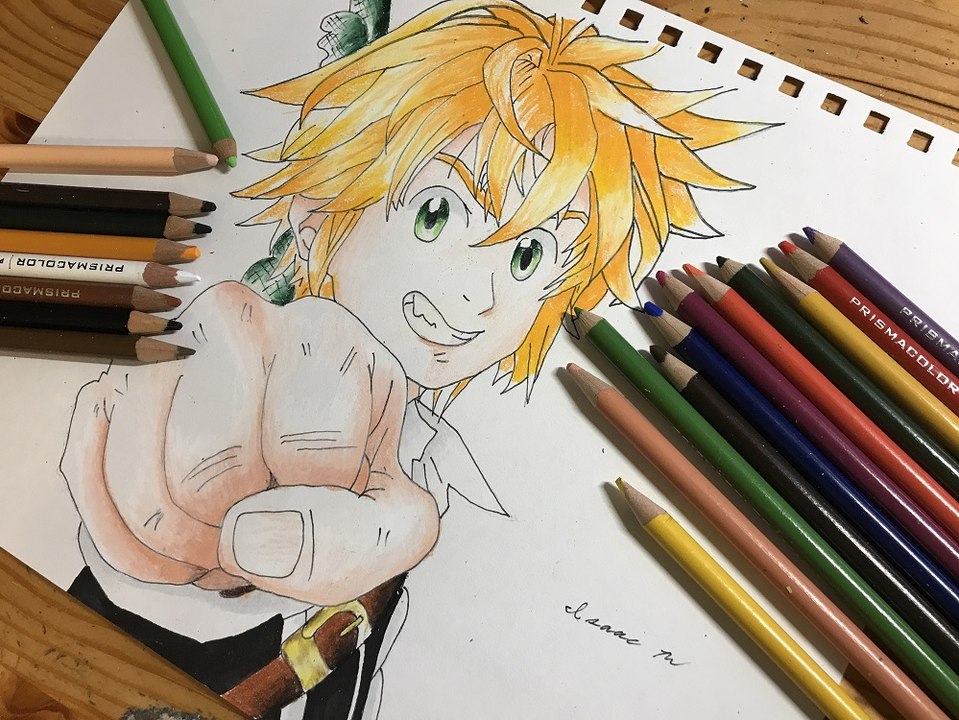 Speed Drawing Anime How to Draw Meliodas from Nanatsu no Taizai