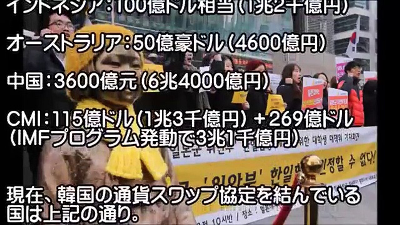 韓国との国際協定を世界各国が続々と破棄し、末期的な状況に追い込まれ、年度内に殆どが終了する見込み。