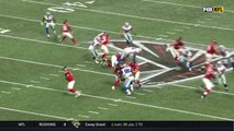 David Irving powers through to tackle Tevin Coleman in backfield