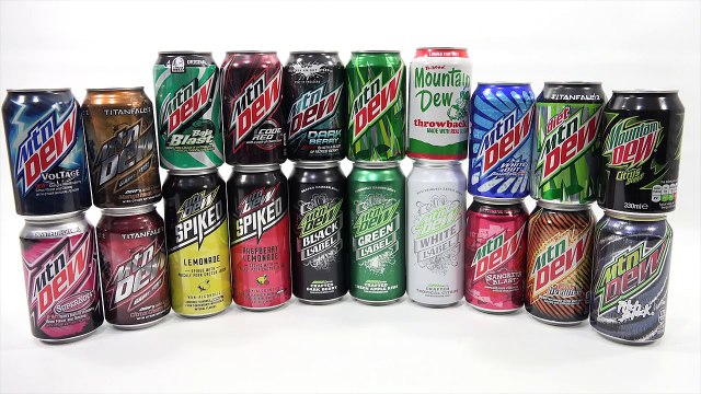 Mtn Dew Taste Test - 20 FLAVORS! Do the Mountain Dew Rainbow! Hmm DEW-BOW