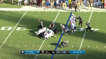 Austin Ekeler fumbles, Jaguars recover to keep hopes alive