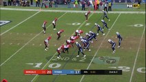 Marcus Mariota pump fakes defender and scrambles for crucial first down