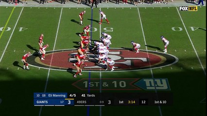 Orleans Darkwa bursts through for a first down