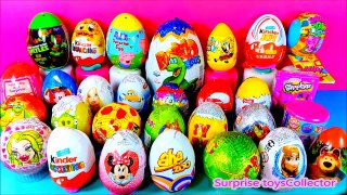 30 Surprise Eggs Angry bird Hello kitty Peppa Iron man kinder Sponge bob barbie Mcqueen