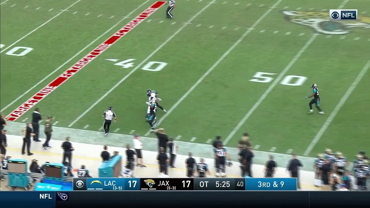 Can't-Miss Play: Los Angeles Chargers quarterback Philip Rivers stonewalls Jacksonville Jaguars cornerback A.J. Bouye's pick-six attempt