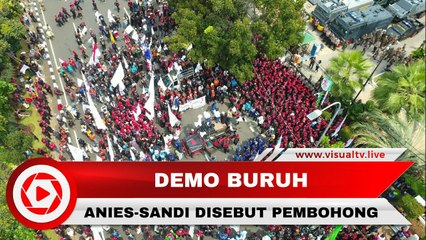 Demo Buruh di Balai Kota, Massa Sebut Anies-Sandi Pembohong