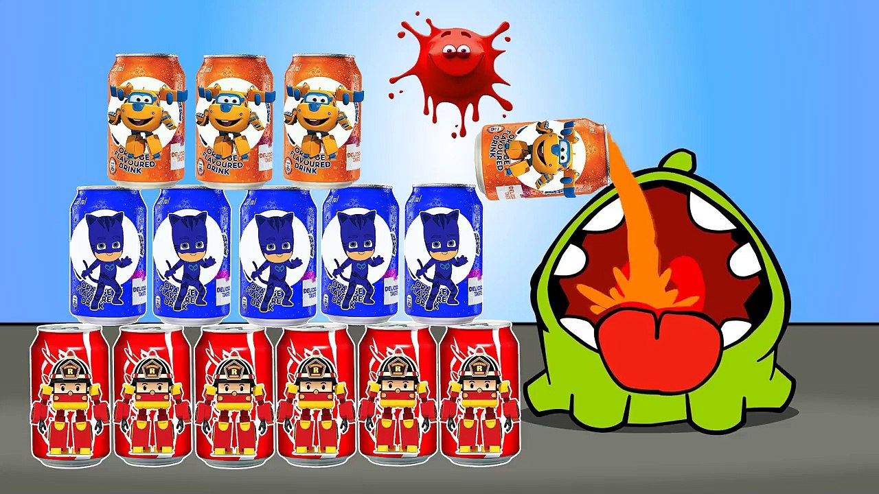 Мультик. Раскраска с Ам Нямом Желейный Медведь Герои в Масках Учим цвета Фанта. Мультики для детей