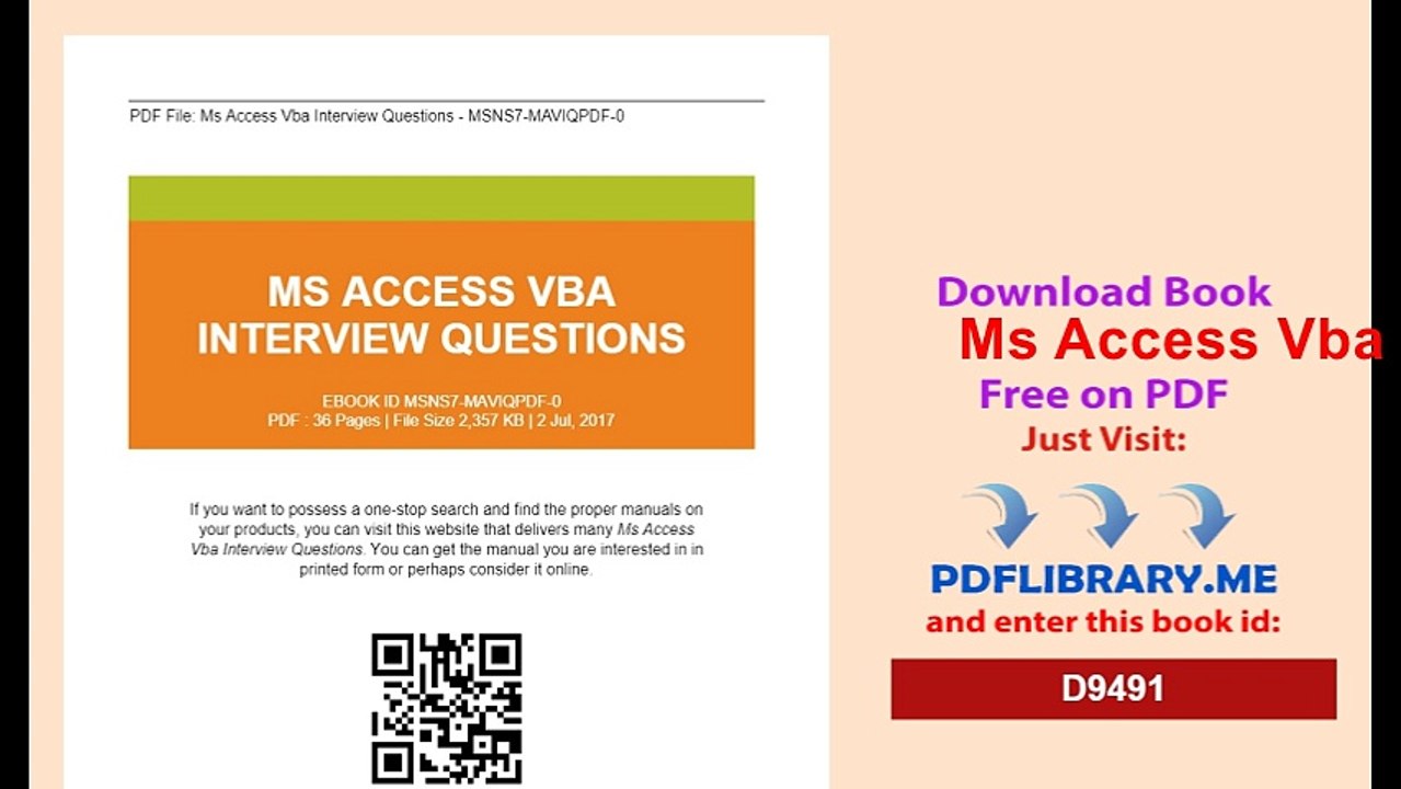Ms Access Vba Interview Questions