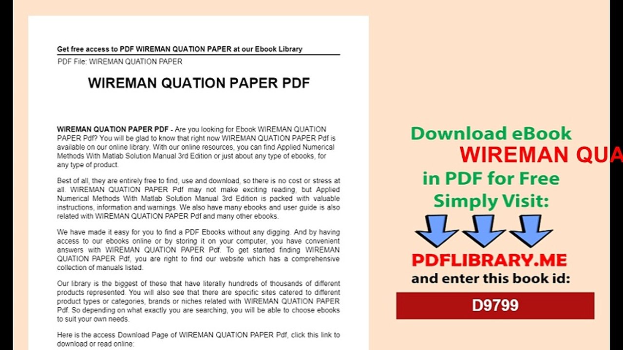 WIREMAN QUATION PAPER