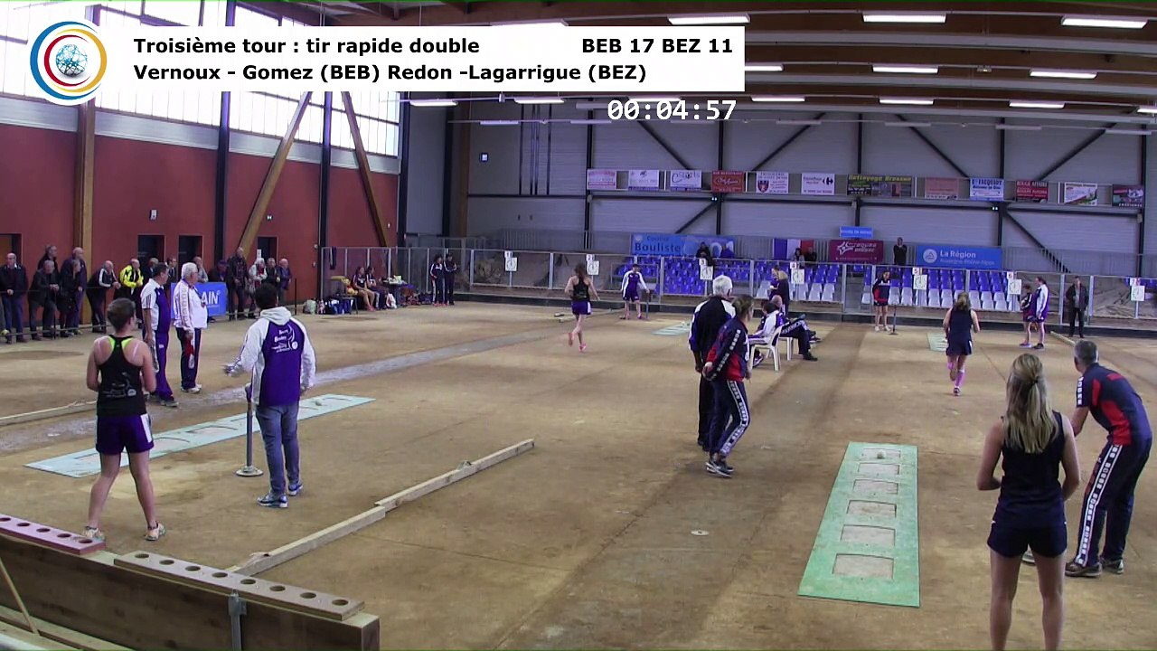 Troisième tour, tir rapide en double, Club Elite Féminin, J4, Bourg-en-Bresse contre Béziers, novembre 2017