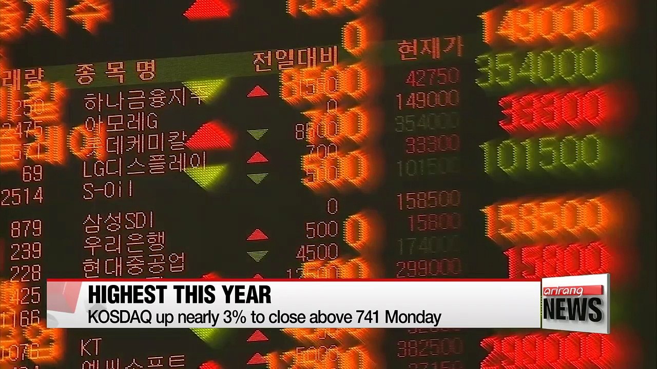 KOSDAQ hits highest level this year on foreign and institutional buying