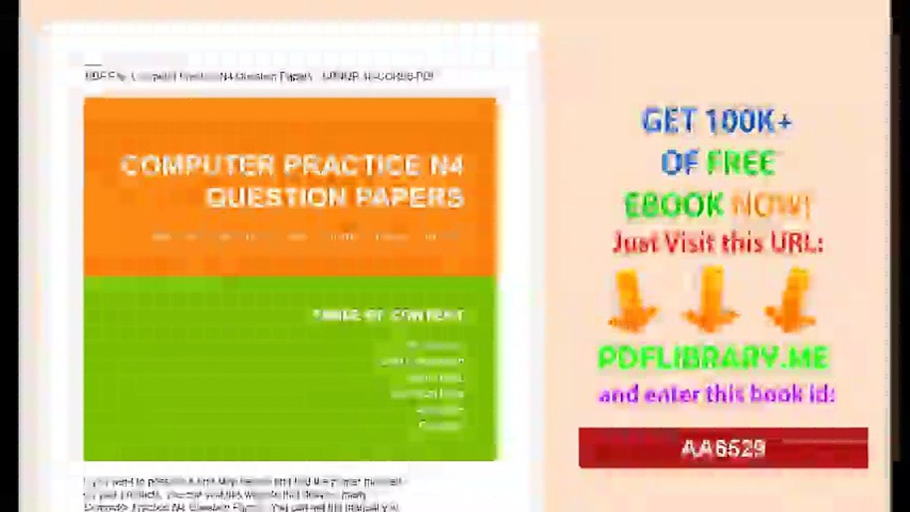 Computer Practice  N4 Question Papers