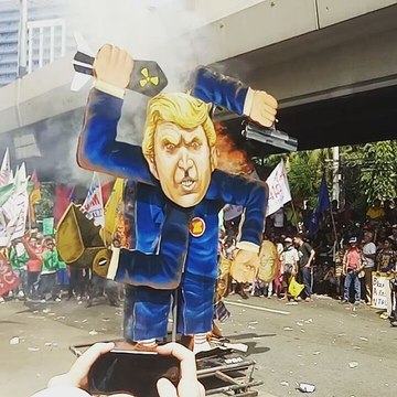 Trump Effigy Burned in Manila Protest