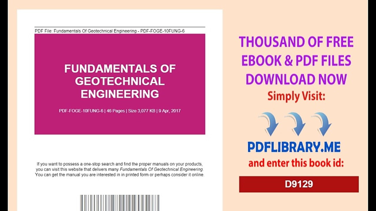 Fundamentals Of Geotechnical Engineering