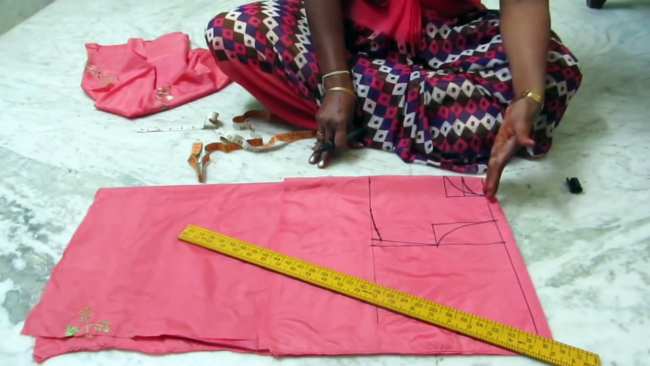 Umbrella frock cutting with measurements in Telugu