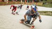 Head-to-Head Skateboard Race on a Pump Track