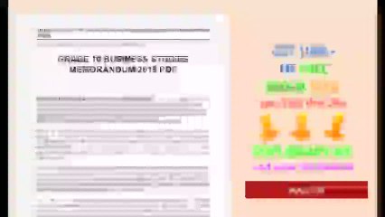 Grade 10 Business Studies Memorandum 2015