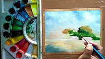 Simple Watercolor Landscape Painting for Beginners | Paint with David |