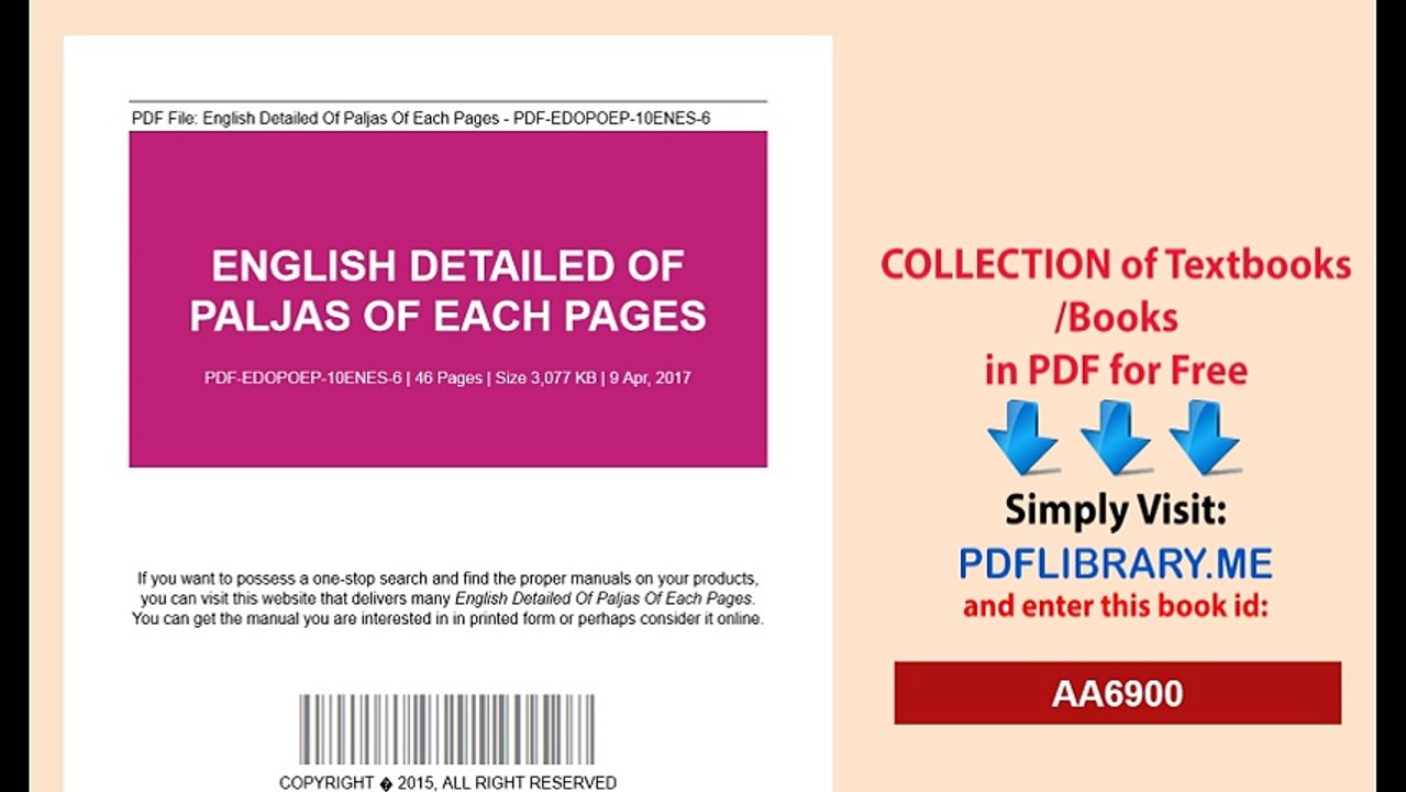English Detailed Of Paljas Of Each Pages