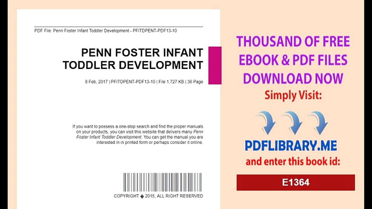 Penn Foster Infant Toddler Development