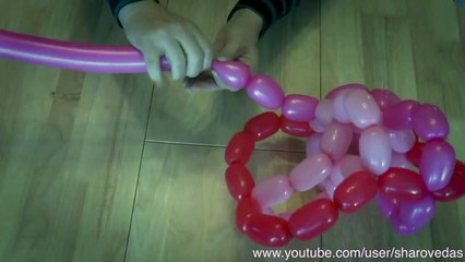 Сердце 3D из шаров. Heart 3D from balloons.