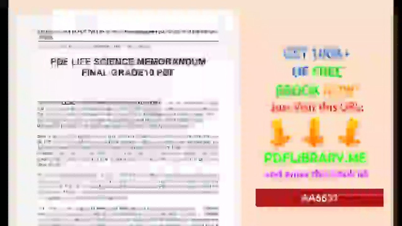 Pdf Life Science Memorandum Final Grade10