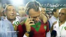 شاهد..لحظة تلقي رونار اتصالا من الملك محمد السادس بعد الفوز