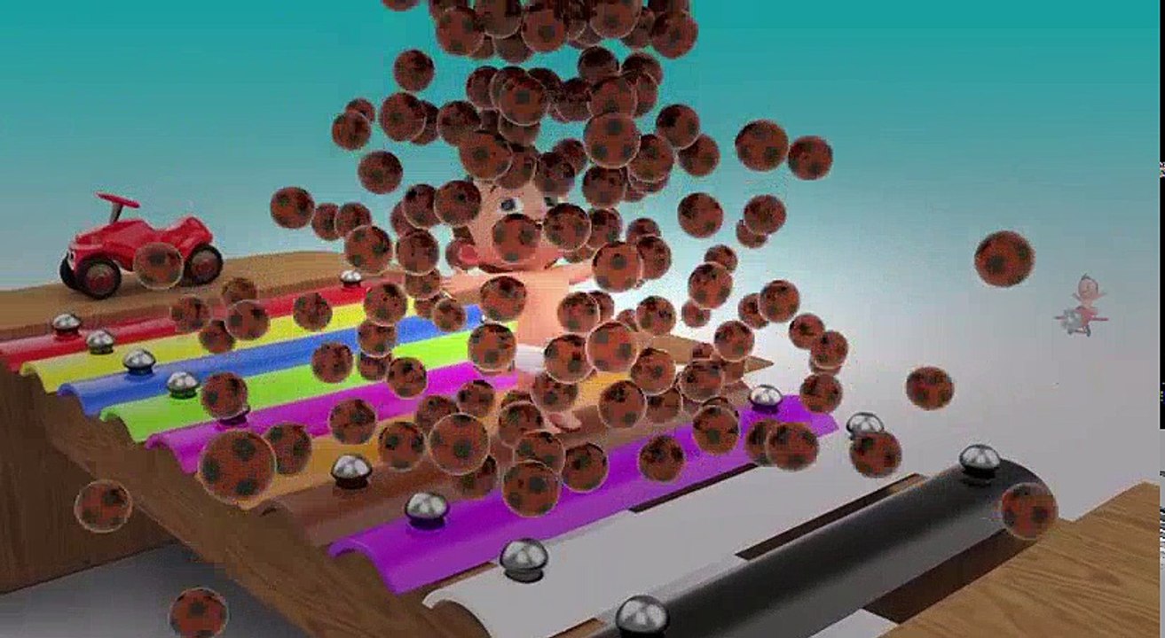 Learn Colors for Children with Baby Wooden Hammer Golf Soccer Balls Kids Toddlers Educational Video