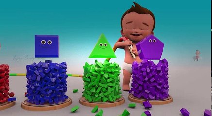 Learn Colors for Children with Baby Play MiniGolf Balls Finger Family Rhymes 3D Kids Educational