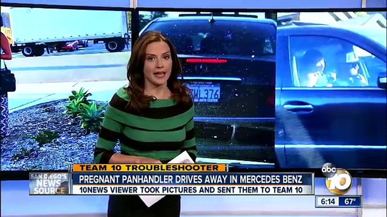 Une femme enceinte fait la manche avec son fils avant de monter une Mercedes flambant neuve