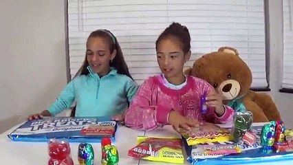 GIANT RICE KRISPIES Gummy Candy GROSS Spicy Candy Review with Sophia & Sarah Surprise TOYS
