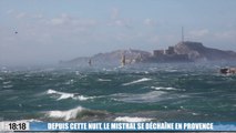 Le 18:18 : mistral violent, mer déchaînée, toit arraché, les images de la tempête qui balaie la Provence